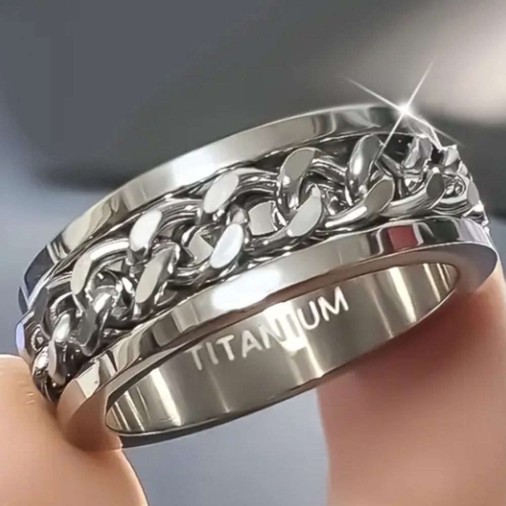 Titanium Chain Link Ring - image 3